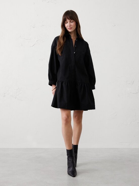 Banana Republic Factory Dresses & Skirts - NWT Banana Republic Factory M Black Puff Sleeve Tiered Mini Dress